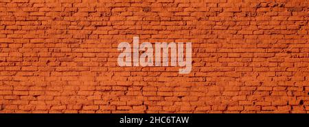 Orange brown block brick wall Beautifully arranged texture background. Stock Photo