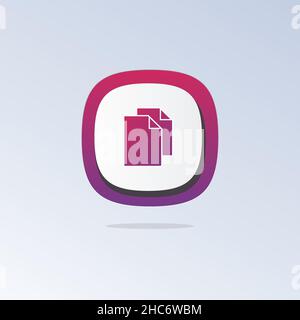File, document 3D icon. File, Document, Printing. Icons web, logo, button. 3D vector Illustrations. Concept for favicon, app icon, web banner, logo Stock Vector