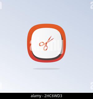 Scissor 3D icon. Icons web, logo, button. 3D vector Illustrations. Concept for favicon, app icon, web banner, logo Stock Vector