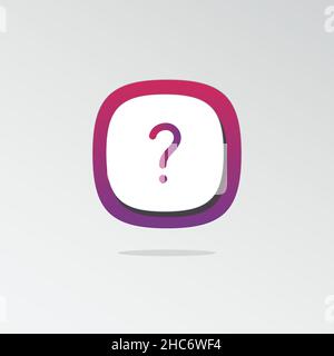 Question Mark sign 3D icon. Icons web, logo, button. 3D vector Illustrations. Concept for favicon, app icon, web banner, logo Stock Vector