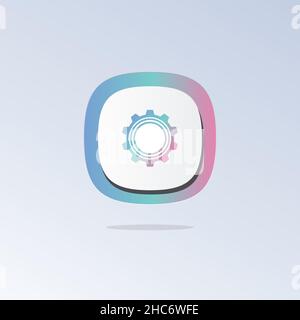 Gear sign 3D icon. Icons web, logo, button. 3D vector Illustrations. Concept for favicon, app icon, web banner, logo Stock Vector