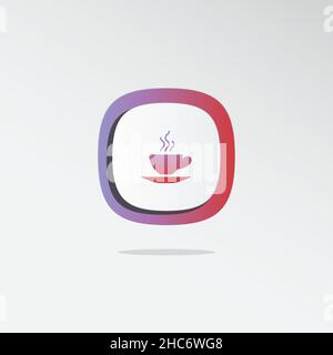 Tea Cup sign 3D icon. Icons web, logo, button. 3D vector Illustrations. Concept for favicon, app icon, web banner, logo Stock Vector