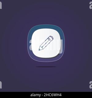 Pencil 3D icon. Icons web, logo, button. 3D vector Illustrations. Concept for favicon, app icon, web banner, logo Stock Vector