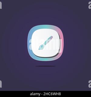 Paint brush 3D icon. Icons web, logo, button. 3D vector Illustrations. Concept for favicon, app icon, web banner, logo Stock Vector