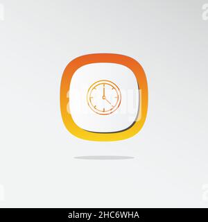 Clock sign 3D icon. Icons web, logo, button. 3D vector Illustrations. Concept for favicon, app icon, web banner, logo Stock Vector