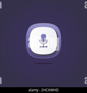 Microphone 3D icon. Icons web, logo, button. 3D vector Illustrations. Concept for favicon, app icon, web banner, logo Stock Vector