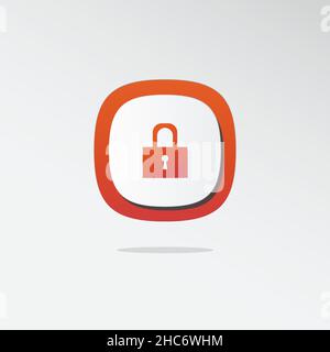 Lock sign 3D icon. Icons web, logo, button. 3D vector Illustrations. Concept for favicon, app icon, web banner, logo Stock Vector
