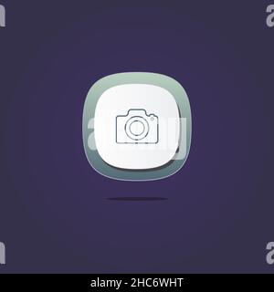Camera sign 3D icon. Icons web, logo, button. 3D vector Illustrations. Concept for favicon, app icon, web banner, logo Stock Vector