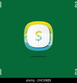 Dollar sign 3D icon. Icons web, logo, button. 3D vector Illustrations. Concept for favicon, app icon, web banner, logo Stock Vector