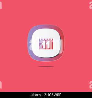 Calendar 3D icon. Icons web, logo, button. 3D vector Illustrations. Concept for favicon, app icon, web banner, logo Stock Vector