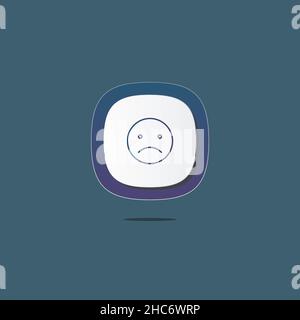 Sad face emoji 3D icon. Icons web, logo, button. 3D vector Illustrations. Concept for favicon, app icon, web banner, logo Stock Vector