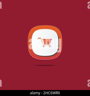 Shopping cart sign 3D icon. Icons web, logo, button. 3D vector Illustrations. Concept for favicon, app icon, web banner, logo Stock Vector