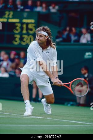 American tennis player Andre Agassi, Wimbledon, UK 1999 Stock Photo