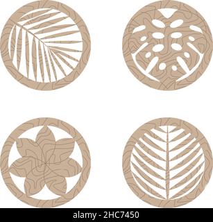 Cnc laser pattern. Arabesque circle, round element set for laser cutting , stencil, engraving. Geometric arabic pattern for glass stand, cup stand  Stock Vector Image & Art - Alamy