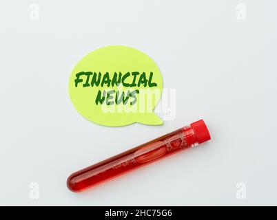 Text showing inspiration Financial News. Conceptual photo Investment banking Fund management Regulation and trading Research Notes For Virus Stock Photo