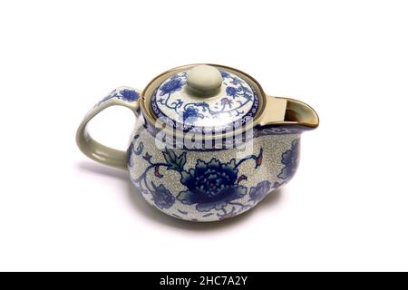 Old chinese teapot isolated on white Stock Photo