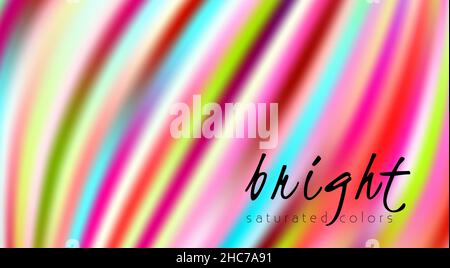 Abstract background with bright saturated blurred color stripes. Multicolored vector graphic pattern Stock Vector
