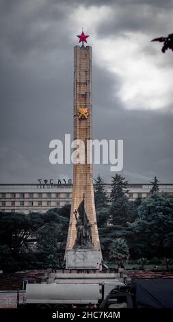 Tiglachin monument for Soviet and Cuban soldiers involved in Ogaden War in Addis Ababa, Ethiopia Stock Photo