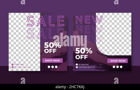 Flyer or social media post template fashion themed Stock Vector