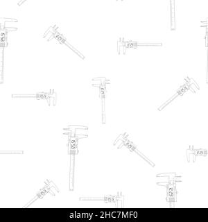 Pattern of flat just a vernier caliper and a digital vernier caliper. Linear design. On a white background. Tools for any specialist. Flat vector Stock Vector