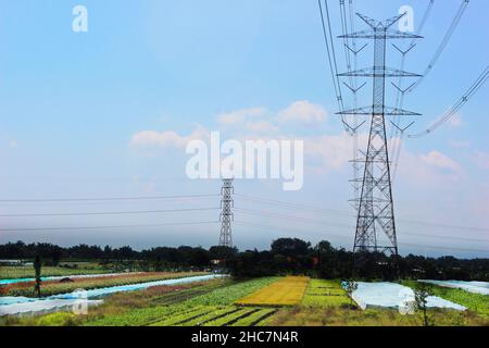 The tower used to emit energy is the latest technology Stock Photo