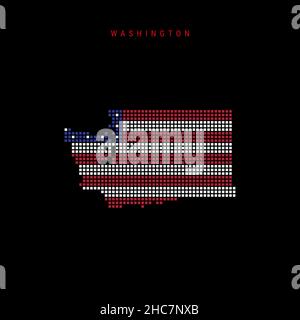 Dots Pattern Vector Map of Washington DC. Stylized Silhouette of ...
