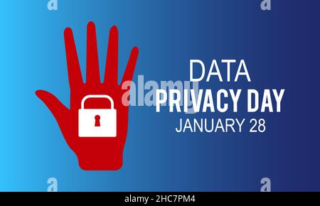 January 28 - Data Privacy day. Vector template for banner, poster, tshirt, card. Stock Vector