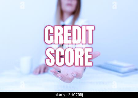 Inspiration showing sign Credit Score. Internet Concept numerical expression that indicates a person s is creditworthiness App Developer Presenting Stock Photo