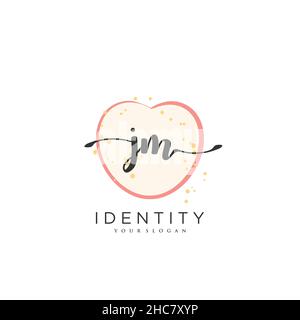 JM Handwriting logo vector art of initial signature, wedding, fashion, jewerly, boutique, floral and botanical with creative template for any company Stock Vector