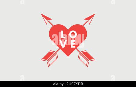 Happy valentines day I will love you forever round circle shapeicon abstract monogram vector logo template Stock Vector