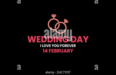 Wedding day with rings and valentine day proposalicon abstract monogram vector logo template Stock Vector