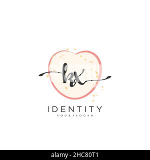 KX Handwriting logo vector art of initial signature, wedding, fashion, jewerly, boutique, floral and botanical with creative template for any company Stock Vector