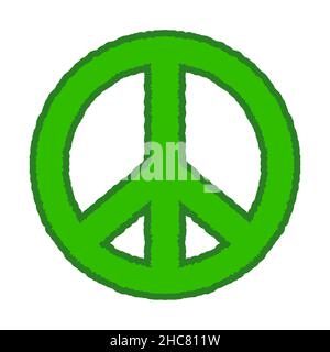 Ban the bomb symbol in two tone green over a white background Stock Photo