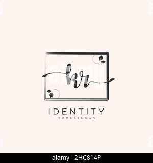KR Handwriting logo vector art of initial signature, wedding, fashion, jewerly, boutique, floral and botanical with creative template for any company Stock Vector