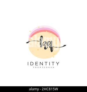 KQ Handwriting logo vector art of initial signature, wedding, fashion, jewerly, boutique, floral and botanical with creative template for any company Stock Vector