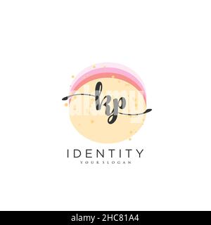 KP Handwriting logo vector art of initial signature, wedding, fashion, jewerly, boutique, floral and botanical with creative template for any company Stock Vector