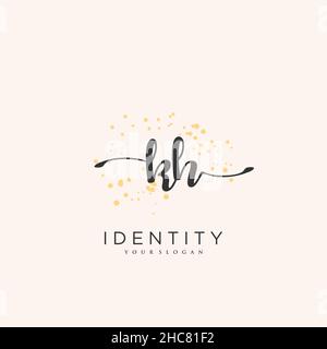 KH Handwriting logo vector art of initial signature, wedding, fashion, jewerly, boutique, floral and botanical with creative template for any company Stock Vector