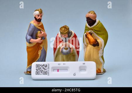 Wise Men with negative test can travel Stock Photo