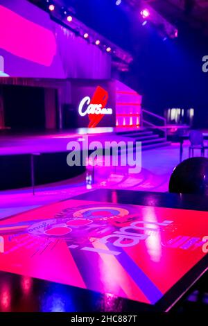 Johannesburg, South Africa - January 24 2019: Stage and Lighting set-up at Cars.co.za Awards Event Stock Photo