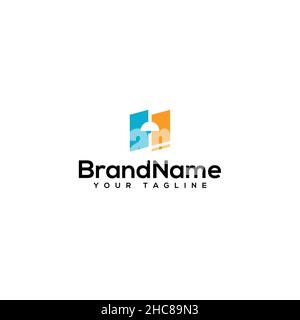 Modern Colorful Lamp Light Building logo design Stock Vector
