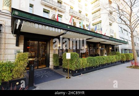 Paris, France-December 23, 2021 : The luxury 5-Star Hotel Napoleon located just a stone throw from the Champs-Elysees and the Triumphal Arch , 23 Dece Stock Photo