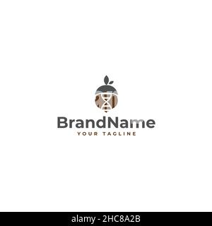 Minimalist Colorful Oak Seeds Plants Logo design Stock Vector