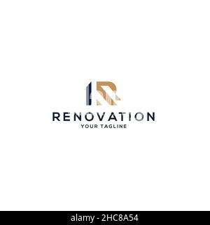 Minimalist simple design Renovation logo design Stock Vector