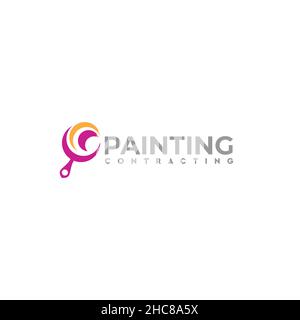Modern Abstract Colorful PAINTING logo design Stock Vector