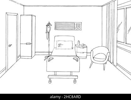 Hospital Ward Graphic Black White Interior Sketch Illustration Vector  Royalty Free SVG Cliparts Vectors And Stock Illustration Image  131571483