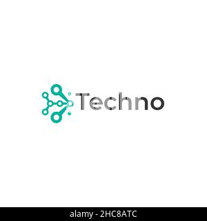 Minimalist design Techno future search logo design Stock Vector