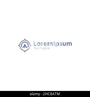 Modern Colorful Compass Arrow navigate logo design Stock Vector
