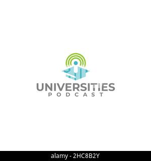 Modern colorful Universities Podcast logo design Stock Vector