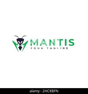 Modern MANTIS Animals Grasshopper logo design Stock Vector