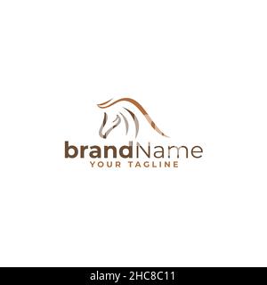 Minimalist design Brand Name horse logo design Stock Vector
